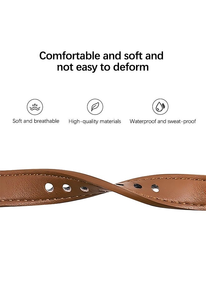 OLYSON Slim Leather Apple Watch Band, Compatible with Apple Watch Band 38mm 40mm 41mm 42mm Women and Men, Genuine Leather Wristband, Thin Replacement Strap for iWatch Series 10/9/8/7/6/5/4/3/2/1  Ultra2 SE - Image 3