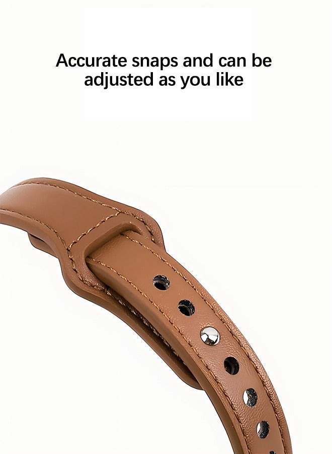 OLYSON Slim Leather Apple Watch Band, Compatible with Apple Watch Band 38mm 40mm 41mm 42mm Women and Men, Genuine Leather Wristband, Thin Replacement Strap for iWatch Series 10/9/8/7/6/5/4/3/2/1  Ultra2 SE - Image 4