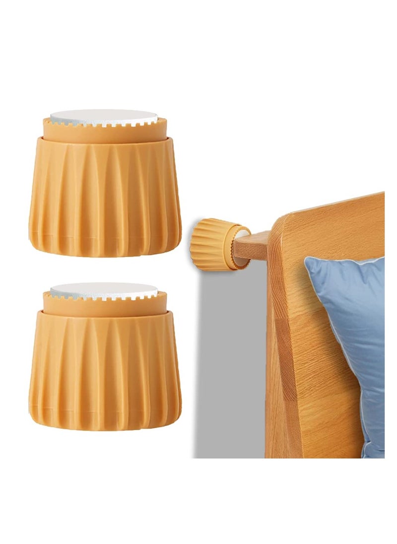 SYOSI 4PCS Headboard Stoppers, Adjustable Bed Frame Headboard Stabilizer Bed Creaking Prevention Cabinet Stabilizer Anti-Shake Tool for Beds Cabinets Loosening Sofa Bed Stoppers Easy to Install (Orange)  - Image 1