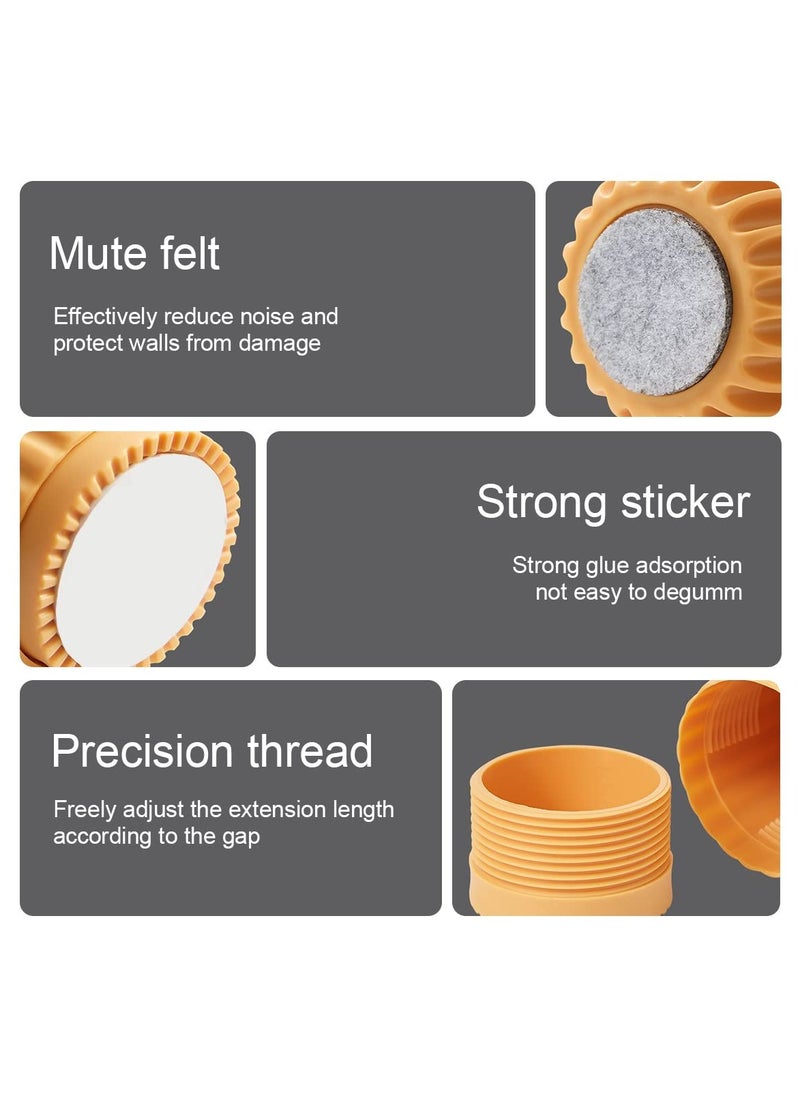 SYOSI 4PCS Headboard Stoppers, Adjustable Bed Frame Headboard Stabilizer Bed Creaking Prevention Cabinet Stabilizer Anti-Shake Tool for Beds Cabinets Loosening Sofa Bed Stoppers Easy to Install (Orange)  - Image 4