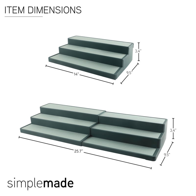 SIMPLEMADE 3-Tier Spice Rack Organizer - Versatile Storage Shelf for Kitchen, Bathroom, Bedroom & Office, Set of 1, Expandable Sage - Image 4