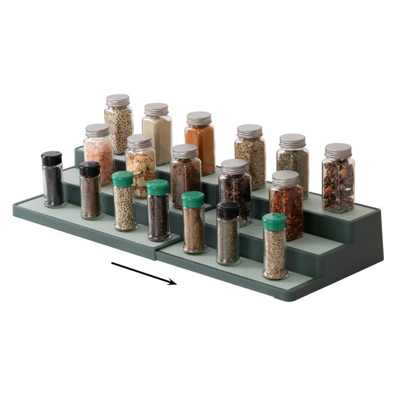 SIMPLEMADE 3-Tier Spice Rack Organizer - Versatile Storage Shelf for Kitchen, Bathroom, Bedroom & Office, Set of 1, Expandable Sage - Image 1