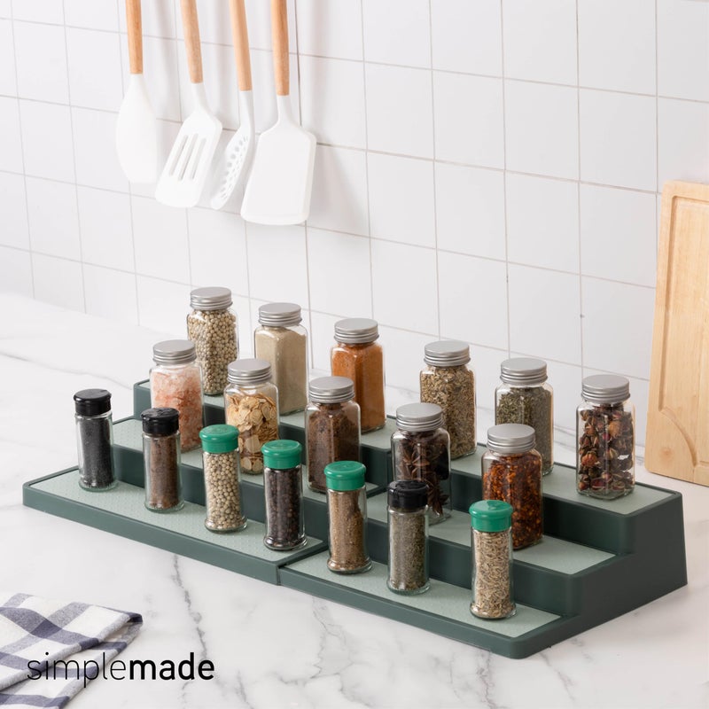 SIMPLEMADE 3-Tier Spice Rack Organizer - Versatile Storage Shelf for Kitchen, Bathroom, Bedroom & Office, Set of 1, Expandable Sage - Image 5