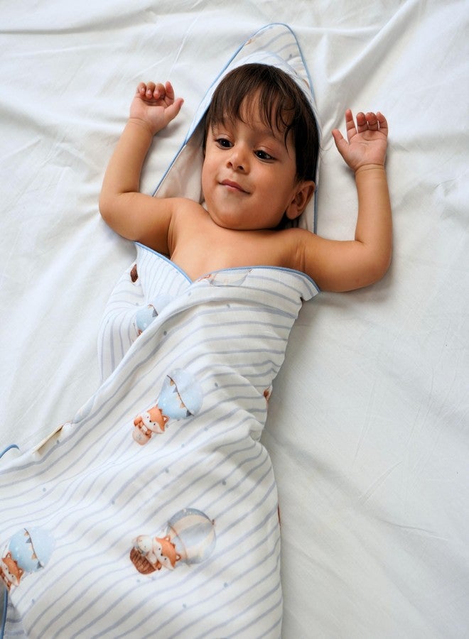 Cocoon Care Bamboo Muslin Cotton Premium 3-in-1 Baby Towel Wrap | Swaddle Wrap & Nursing Cover |3-Layer Ultra-Soft & Breathable Muslin | 35 x 35 Inch |Foxlet - Image 2