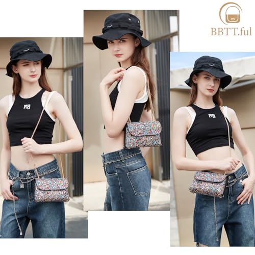 BBTT.ful Shoulder Bags Crossbody Bag Purses Handbags Crystals Rhinestone Evening Bag for Women Clutch Purse with Chain (black and colorful) - Image 2