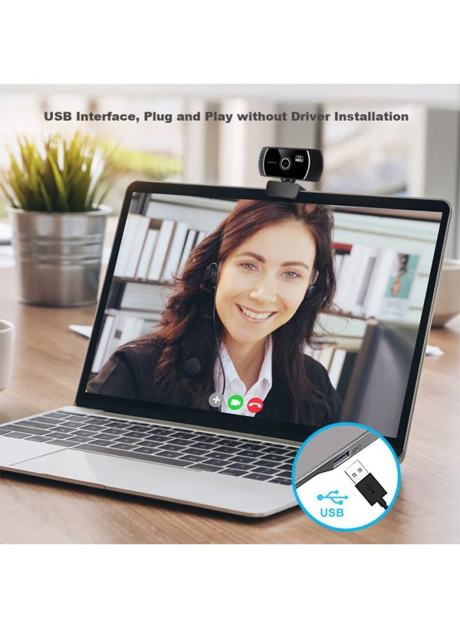 Gesobyte Jixuan C506 2k Ultra Hd Webcam With Auto Focus, Wide-angle Video Call, Conference, Online Teaching, Exam, Postgraduate Entrance Exam, Home Use, Laptop And Desktop Usb Plug-and - Image 2