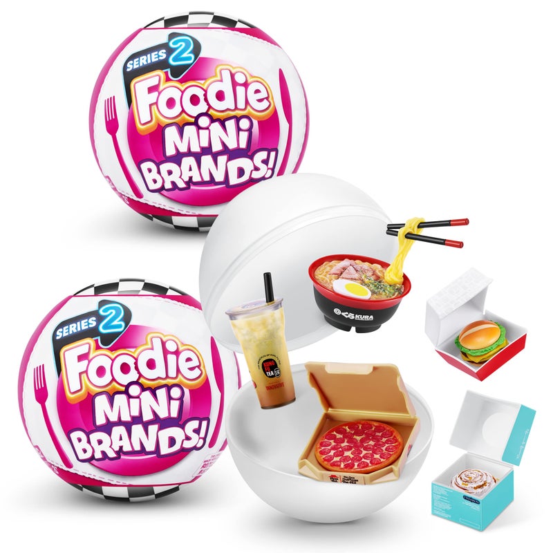 Mini Brands 5 Surprise Foodie Series 2 (2 Pack) Mystery Capsule Real Miniature Collectable Toy, Collectibles, Fast Food Toys and Shopping Accessories - Image 1