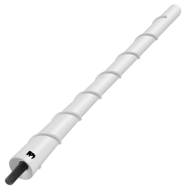 ONE250 8 inch Spiral Flexible Copper Core Antenna Compatible with Jeep Wrangler JK JKU JL JLU Rubicon Sahara Gladiator JL JT Renegade Cherokee Designed for Optimized FMAM Reception White