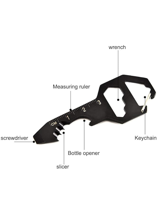 Keychain Bottle Opener Multi Tool 100% Stainless Steel Edc Gadget 6 Tools In 1 [Bottle Opener Wrench Screw Driver Measuring Ruler Cutter Etc.] Universal Everyday Carry Pocket And Backpack Tool  - Image 3