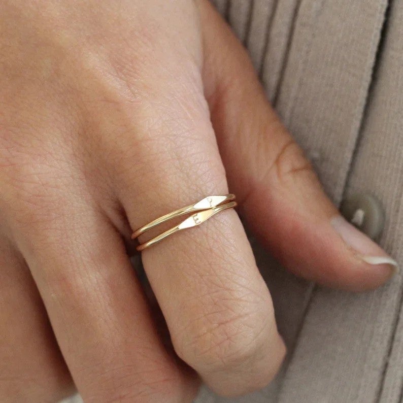 Bluejw 316L Stainless Steel Initial Ring for Men & Women – Personalized Signet Ring with 18K Gold Plated Finish, Hot Selling Custom Letter Ring - Image 5