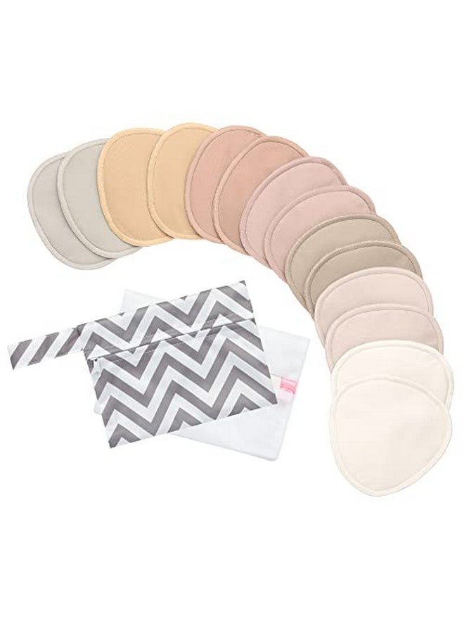 KeaBabies 14Pack Organic Nursing Pads Washable Breast Pads For Breastfeeding Nursing Bra Nipple Pads For Breastfeeding Pumping Bra Reusable Breast Pads Maternity Breastfeeding Bra Pads (Neutrals L 4.8") - Image 1