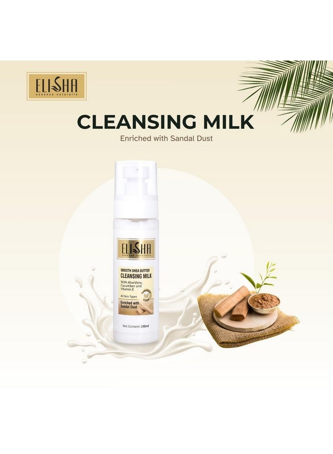 Elisha Gentle Smooth Shea Butter Cleansing Milk Natural Skin Purification, Hydration & Moisturization for Smooth & Toned Skin 100ml - Image 2
