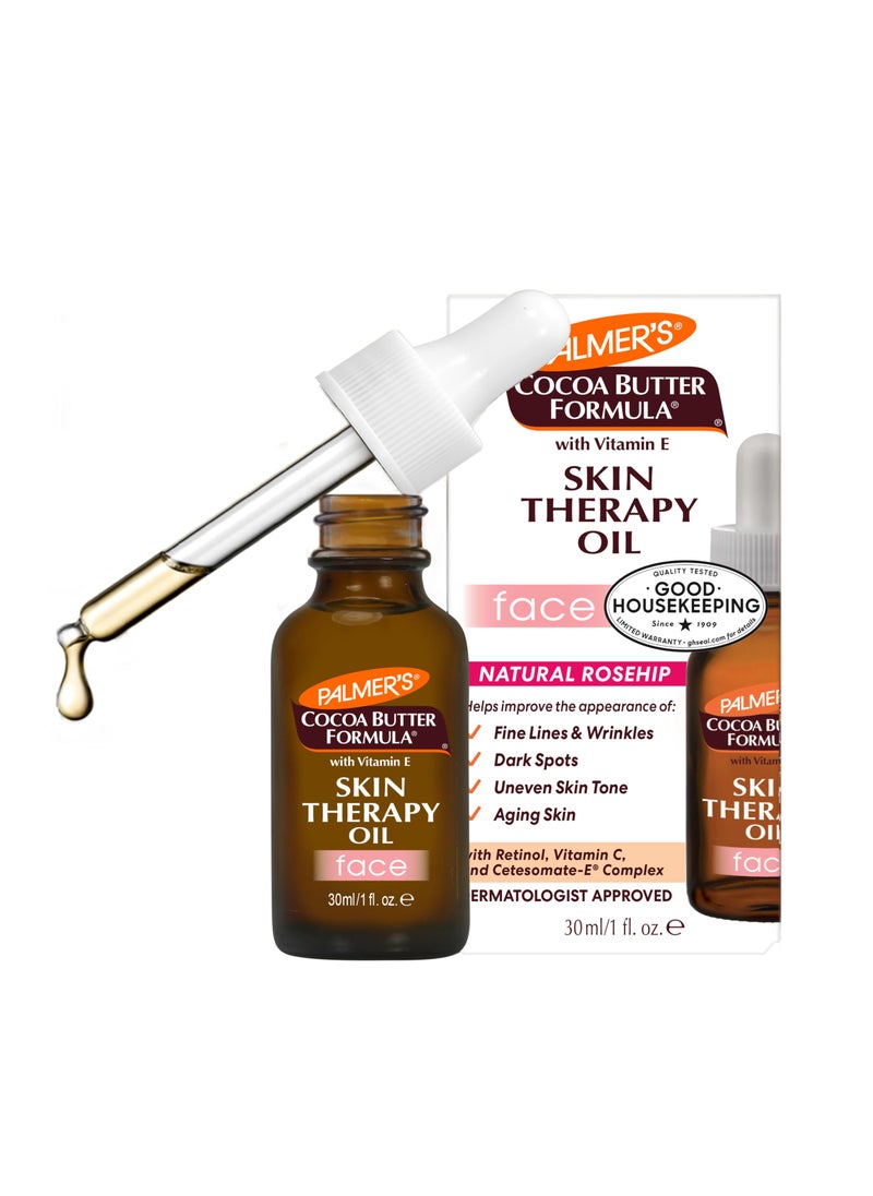 PALMER'S - Palmer's Cocoa Butter Formula Moisturizing Skin Therapy Oil for Face with Vitamin E, C & 10 Pure Facial Oil Blend, Rosehip Fragrance, 1 Ounce - Image 1