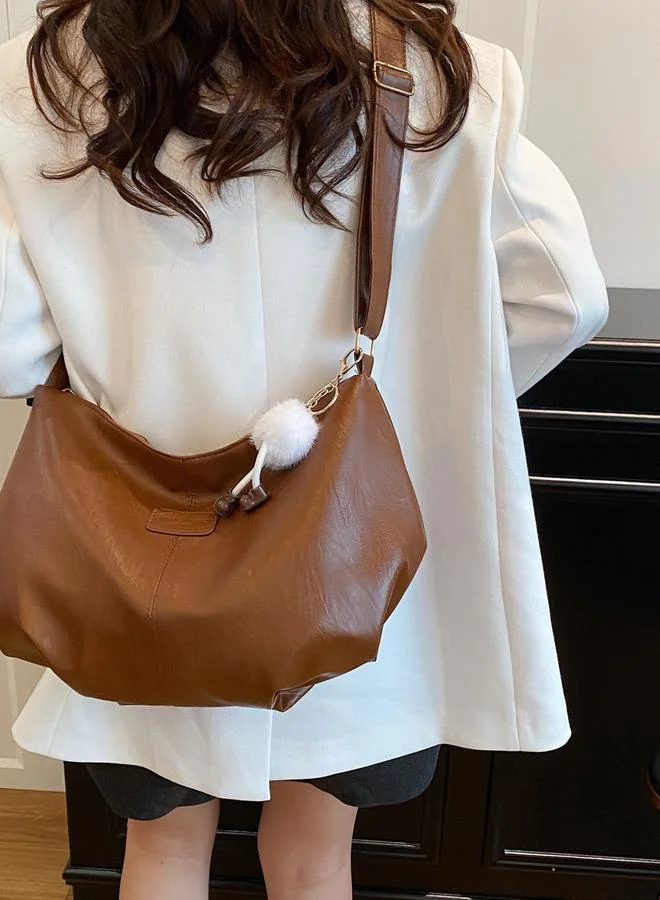 Take Two Brown Faux Leather Shoulder Bag