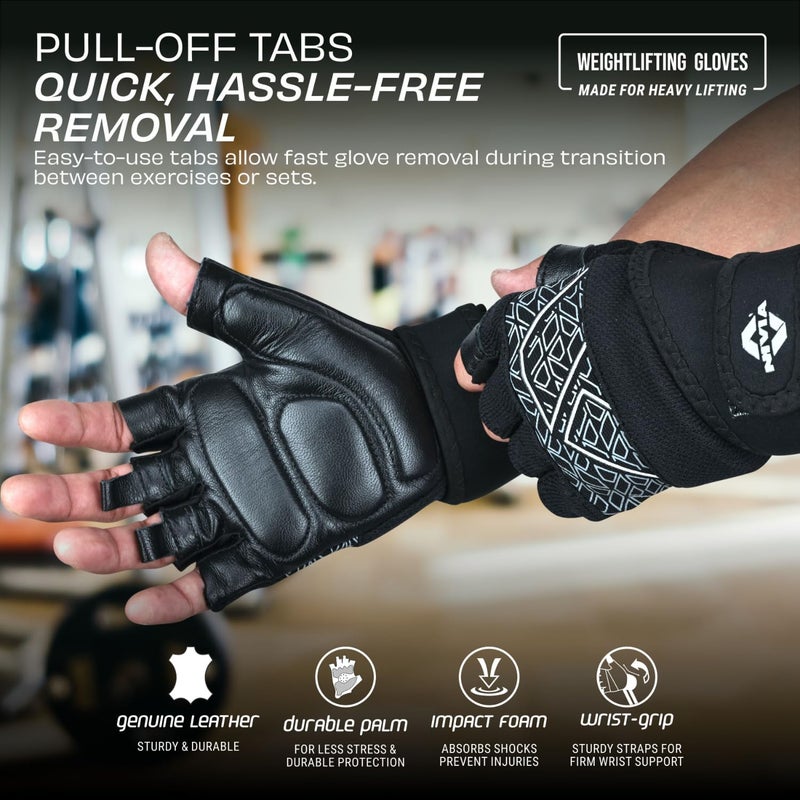 Nivia Pro Grip Gym Gloves - Black - Image 4