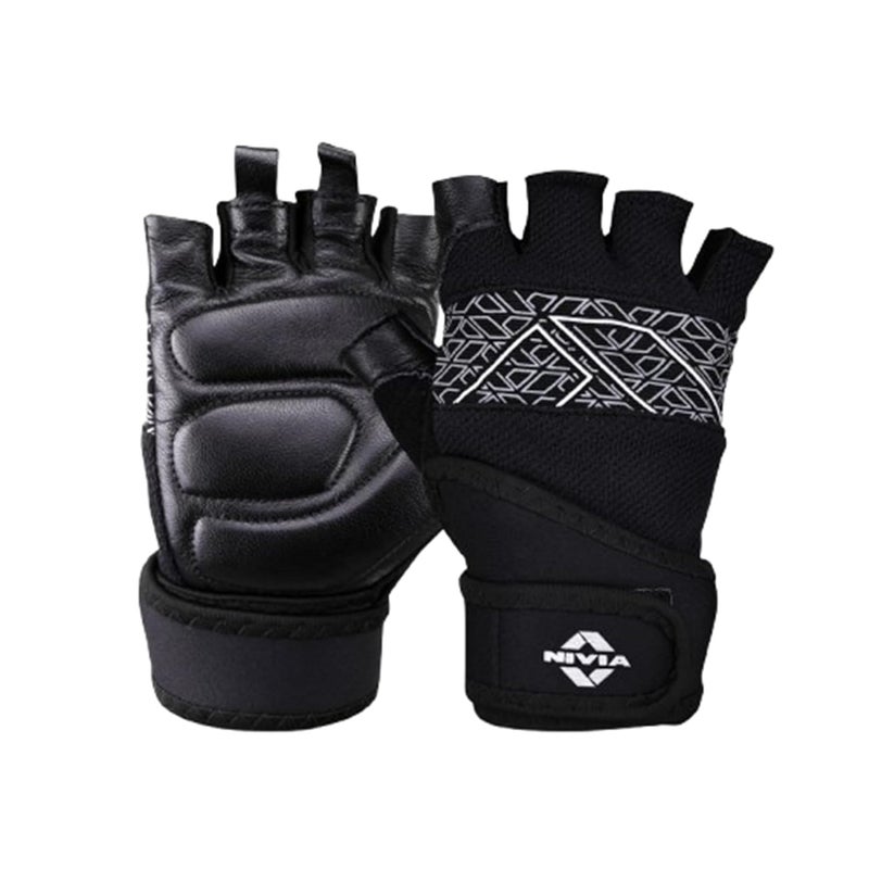 Nivia Pro Grip Gym Gloves - Black - Image 1