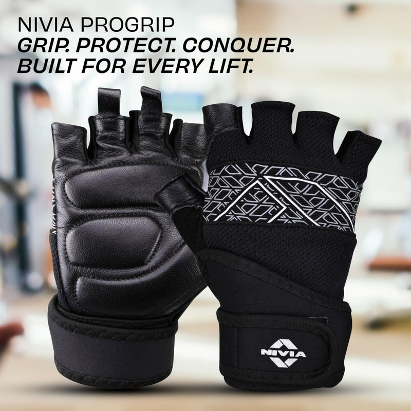 Nivia Pro Grip Gym Gloves - Black - Image 3