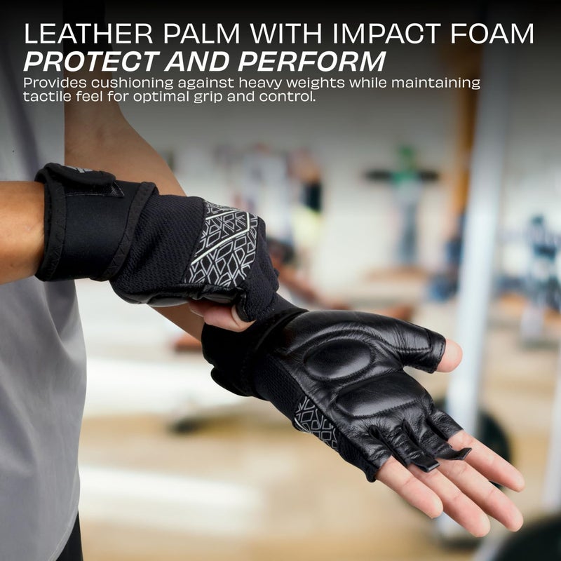 Nivia Pro Grip Gym Gloves - Black - Image 5