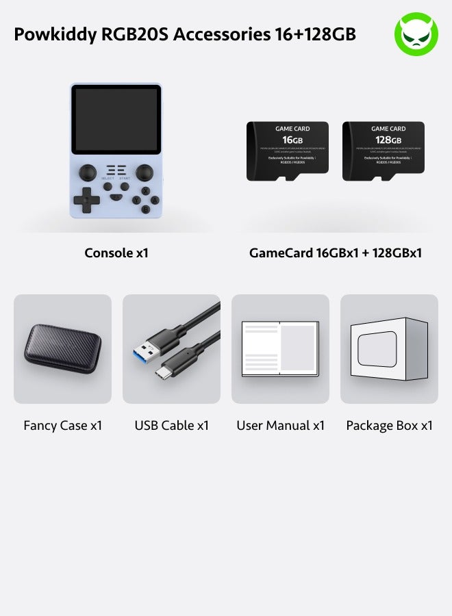 Powkiddy RGB20S Handheld Game Console 4:3 HD 640*480 IPS-LCD Quad-core 64Bit A7 CPU, Mali-G31 GPU, FPS Perfect 60HZ Gifts Package【 RGB20S-Blue-128GB over 21000 ROMs Playable】 - Image 2