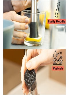 sokany Stainless Steel Drink Muddler Silver, Black 20.1 X 3.2 X 3.2cm  - Image 4