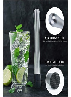 sokany Stainless Steel Drink Muddler Silver, Black 20.1 X 3.2 X 3.2cm  - Image 5
