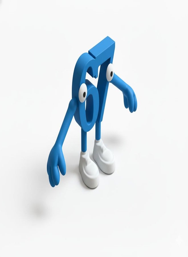 Sixty Seven | 67 Toy - Steal a Brainrot Action Figure | 4-Inch Meme Toy | Trending Brainrot | 3D Printed Articulated Model (Pack of 1) - Image 4