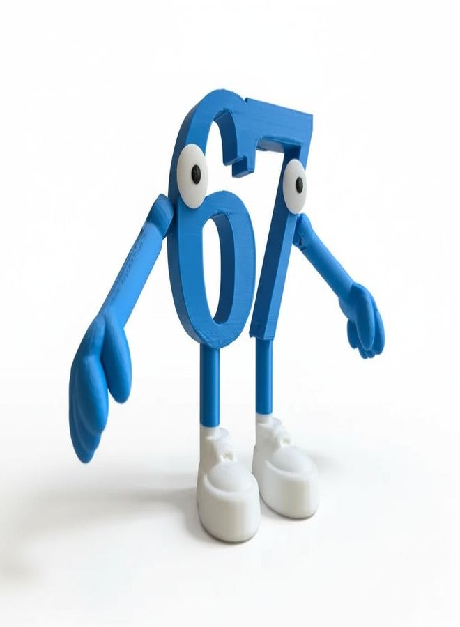 Sixty Seven | 67 Toy - Steal a Brainrot Action Figure | 4-Inch Meme Toy | Trending Brainrot | 3D Printed Articulated Model (Pack of 1) - Image 1