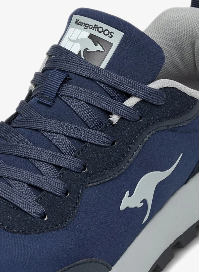 kangaROOS NAVY Men's Panelled Sneakers with Lace-Up Closure for Men | Best Price UAE
