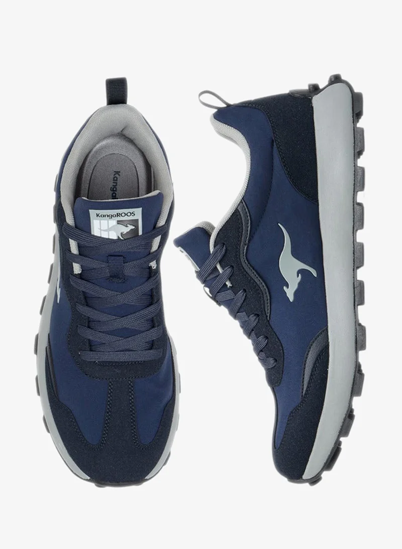 kangaROOS NAVY Men's Panelled Sneakers with Lace-Up Closure for Men | Best Price UAE