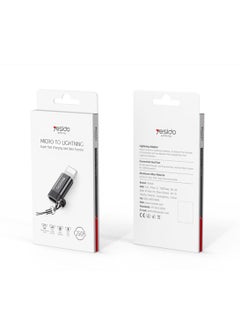 GS05 Connector Adapter Micro To Lightning Aluminum Alloy TPE Anti-lost Lanyard Mini OTG Adapter Charging Transmission Black