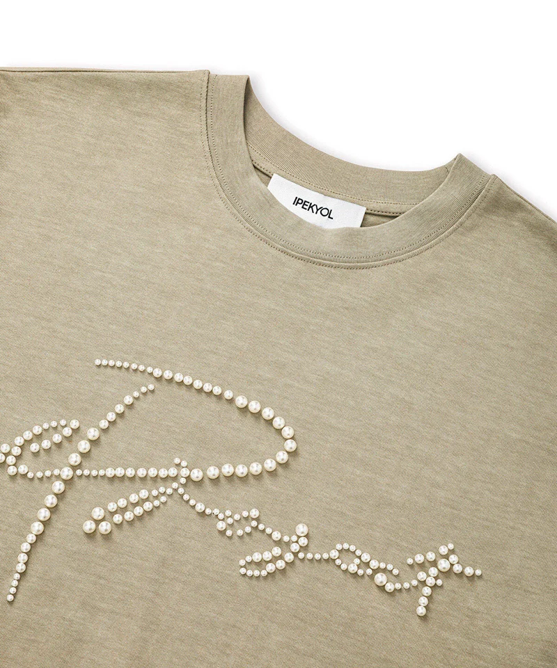 Ipekyol  T-Shirt with Faux Pearl Embellishments for Women | Best Price UAE