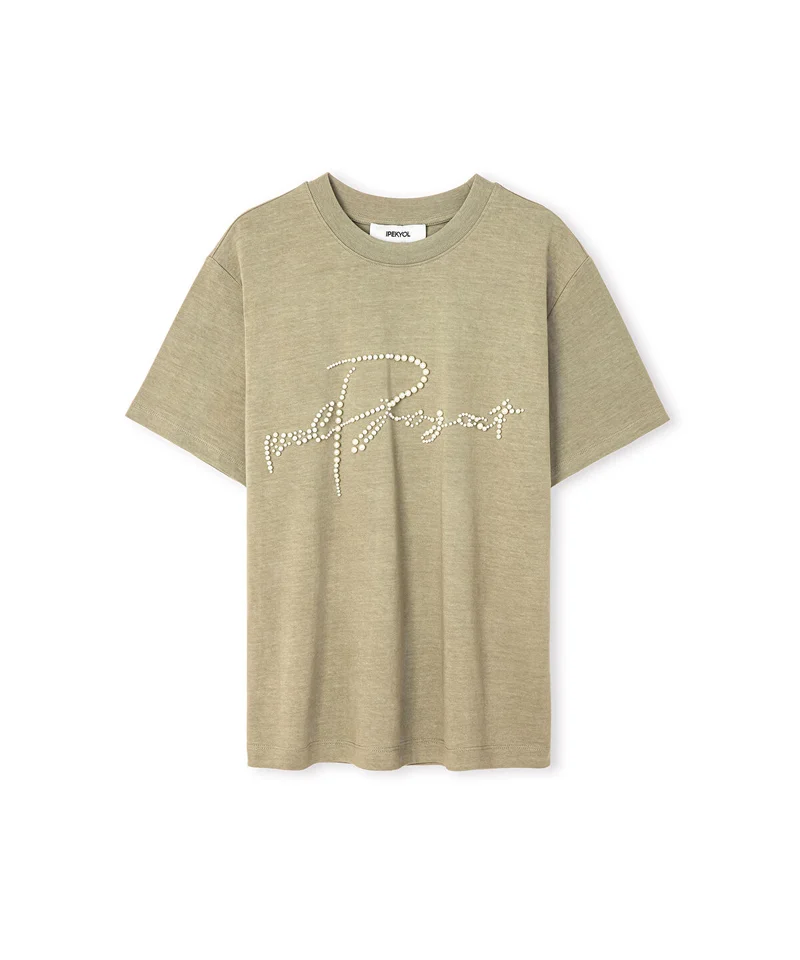 Ipekyol  T-Shirt with Faux Pearl Embellishments for Women | Best Price UAE