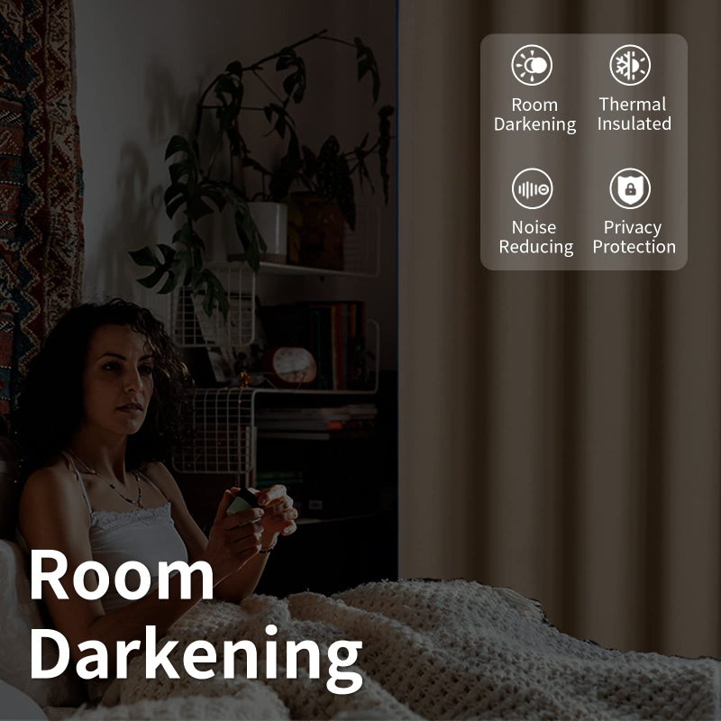 BGment Bgress Fashion Sliding Door Stain 100 × 108 بوصات واسعة الستائر الحرارية للانسحاب الغرفة الغامق غرفة مقسم الستار 1 لوحة البيج 108 طول × واسعة 100 - Image 4