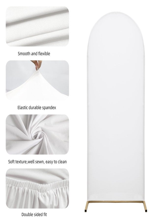 SUKAIKEQA Wedding Arch Spandex Backdrop Cover 7.2FT Stretchy for Wedding, Birthday Party Decoration, Baby Shower, Banquet (White, Cover Only) - Image 5