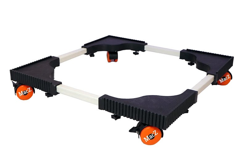 Yemark Adjustable Top Load Automatic Washing Machine Stand Refrigerator Stand Stand For Fridge Stand For Dishwasher StandTrolley with Wheels Size 40 x 40cm to 64x 64cm ORANGE - Image 1