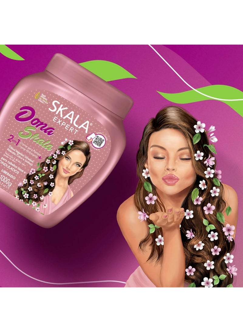 SKALA Expert Dona Cream And Conditioner 2-in-1 I Hair Vitality And Shine I For Straight And Wavy Hair I 1000 grams - Image 4