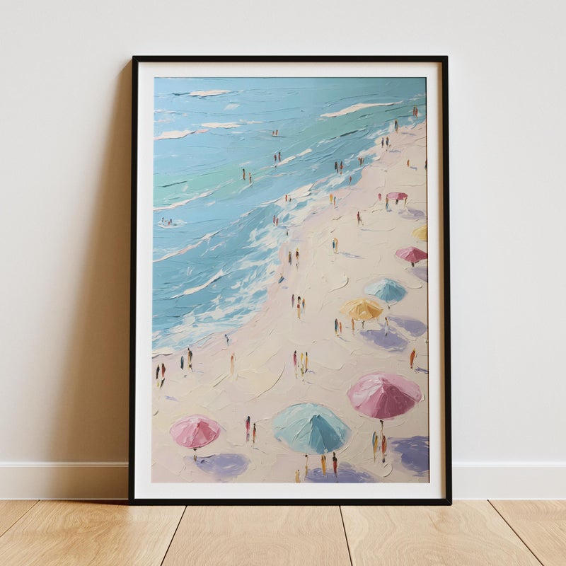 TNESSENTIAL French Riviera Wall Art Print: Serene Coastal Beach – Aerial Travel Poster - Image 1