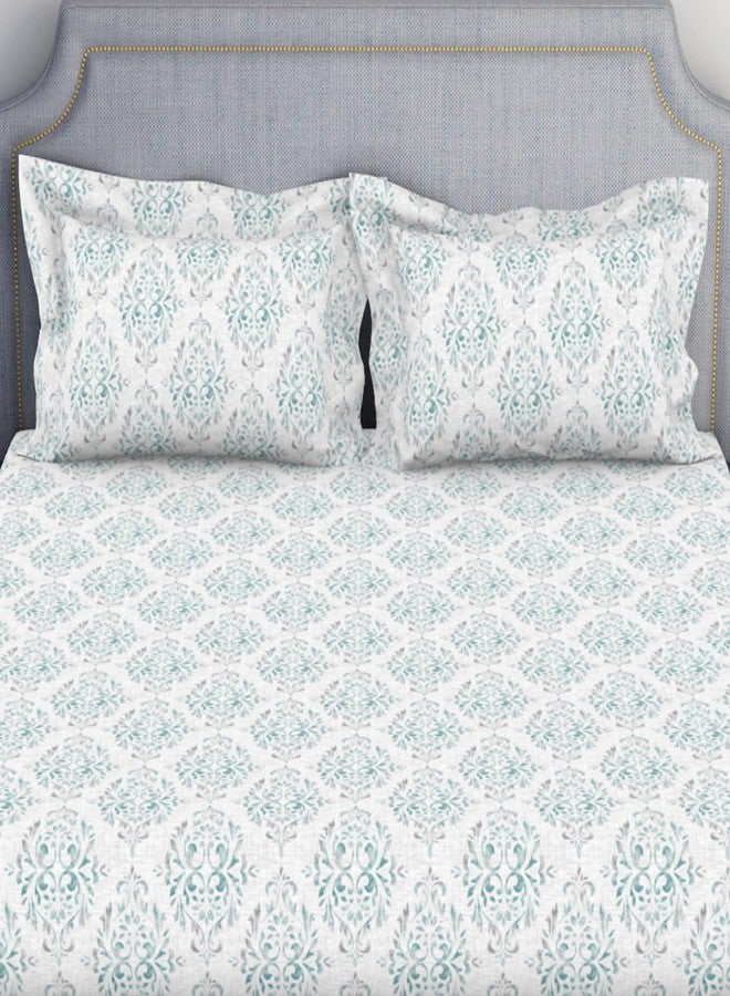 Welspun 132 Tc 100% Cotton Bedsheet for Double Bed with 2 Pillow Cover | Breathable & Soft King Size Bedsheet | (108 X 108 Inch) - Light Green| Serene - Image 4