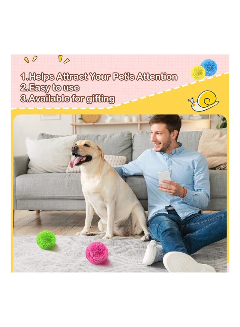 Interactive Rolling Dog Toy Ball - Automatic Electric Pet Toy with Plush Cover for Chewing and Fun - 2 Set of Funny Chew Roller Balls for Dogs  - Image 3