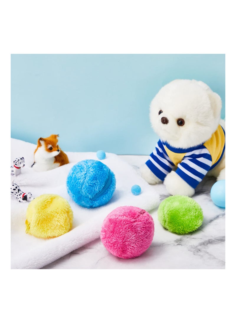 Interactive Rolling Dog Toy Ball - Automatic Electric Pet Toy with Plush Cover for Chewing and Fun - 2 Set of Funny Chew Roller Balls for Dogs  - Image 1