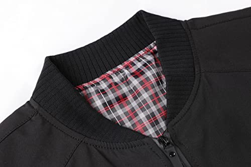 Lentta Men's Slim Fit Lightweight Softshell Bomber Jacket Coat Fall Jackets For Men (XX-Large, Black) - Image 4