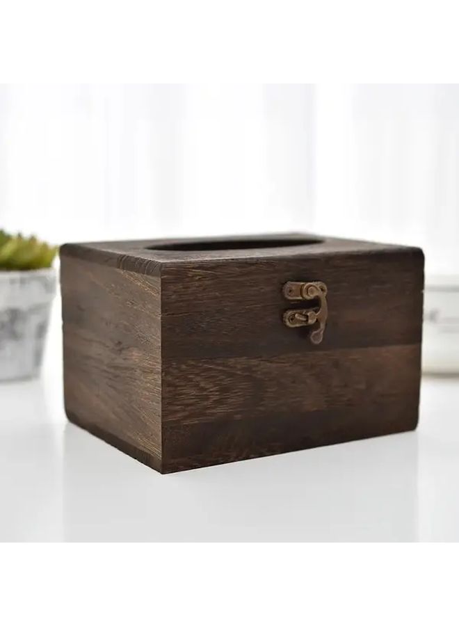 New Wooden Paper Box Flip Cover Carbon Burning Color Tissue Box Large Durable Simple Design For Home Office Hotel Easter Anniversary Gift - Image 4