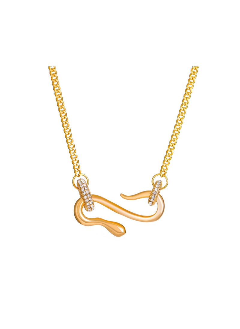 Satinior - Ring snake element titanium steel necklace - Image 1