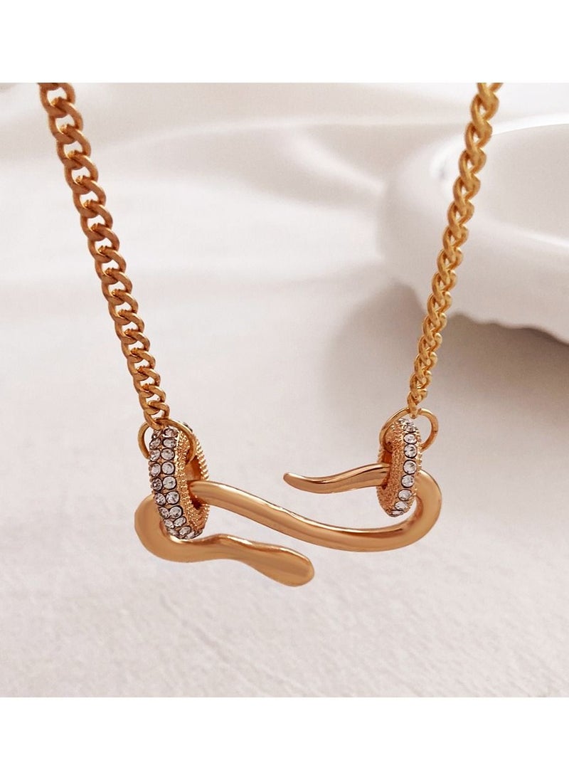 Satinior - Ring snake element titanium steel necklace - Image 1