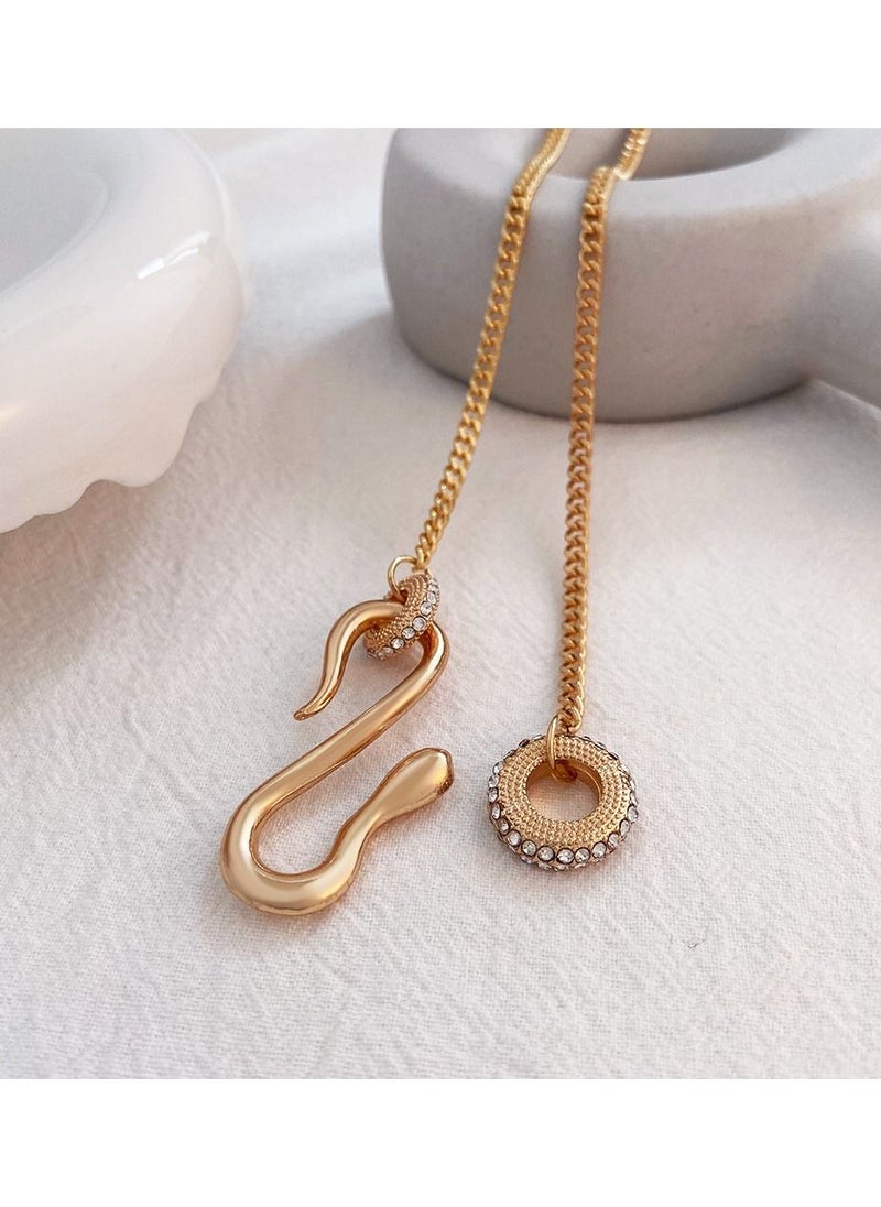 Satinior - Ring snake element titanium steel necklace - Image 1