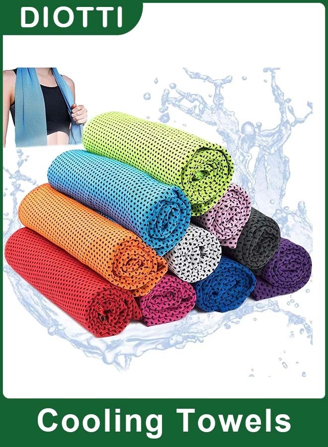 DIOTTI 10-Pack Cooling Towels, Instant Ice Cold, Soft & Breathable Gym Towels for Fitness, Running, Yoga, Travel, Outdoor Sports for Men & Women (30×80cm) - Image 1