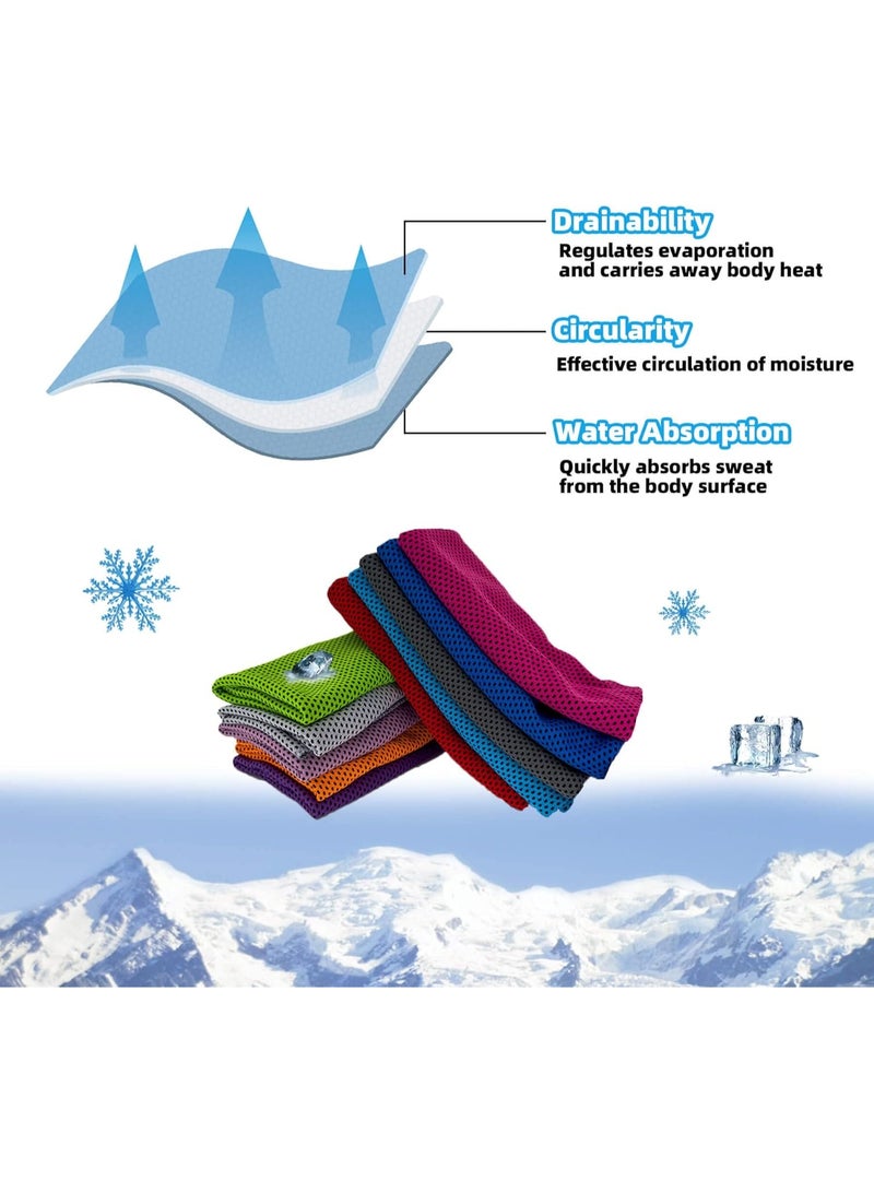 DIOTTI 10-Pack Cooling Towels, Instant Ice Cold, Soft & Breathable Gym Towels for Fitness, Running, Yoga, Travel, Outdoor Sports for Men & Women (30×80cm) - Image 3