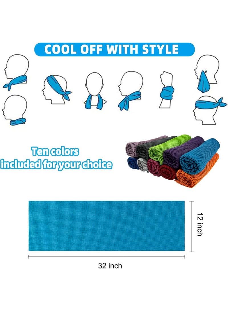 DIOTTI 10-Pack Cooling Towels, Instant Ice Cold, Soft & Breathable Gym Towels for Fitness, Running, Yoga, Travel, Outdoor Sports for Men & Women (30×80cm) - Image 5