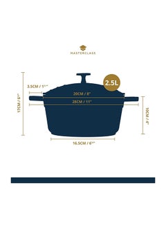 MASTERCLASS MasterClass Cast Aluminium 2.5L Round Casserole Dish with Lid  - Image 2
