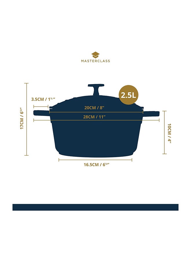 MASTERCLASS - MasterClass Cast Aluminium 2.5L Round Casserole Dish with Lid - Image 1